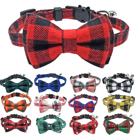 Pet Breakaway Cat Collar Bow Tie and Bell